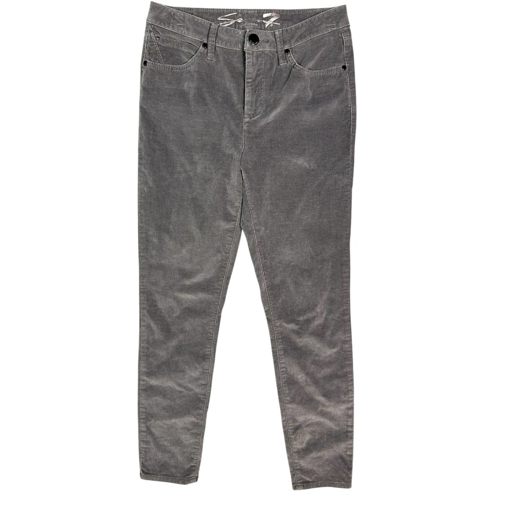 Seven 7 Ultra High Rise Skinny Corduroy Gray Jeans Women's Size 4
